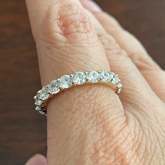 Vintage Jewelry - Cubic zirconia silver plated eternal band ring